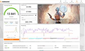 Image of the results for the medion/xmg in timespy benchmark.